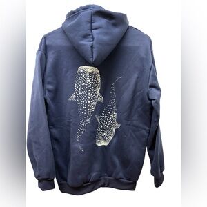 Blue Ocean Project Navy Hoodie with Whale Shark Design